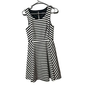 EXPRESS black and white striped cocktail dress back zipper size XS sleeveless